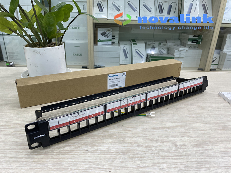 Patch Panel 8 Cổng Novalink CC-06-00063 | Thanh đấu nối mạng 8 cổng 1U, chuẩn 19 inch
