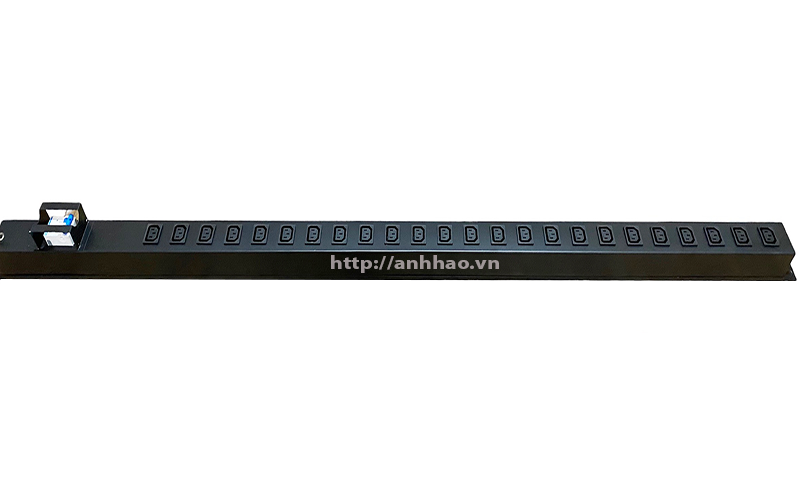 Thanh nguồn PDU 24 cổng chuẩn C13 dùng cho tủ rack, có aptomat chống quá tải