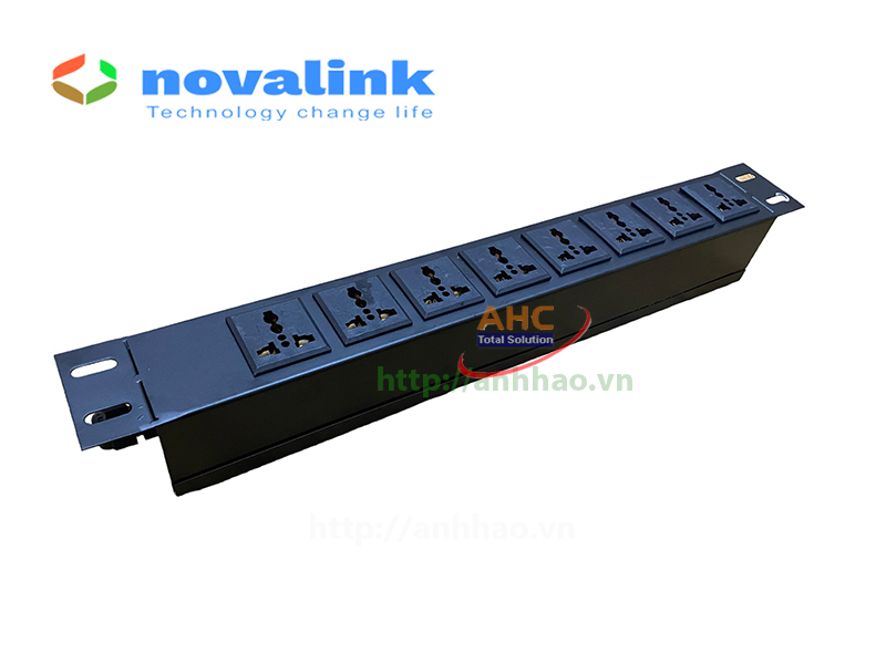 Ổ cắm nguồn tủ rack 6 cổng đa năng | Thanh nguồn PDU 8 ổ cắm đa năng