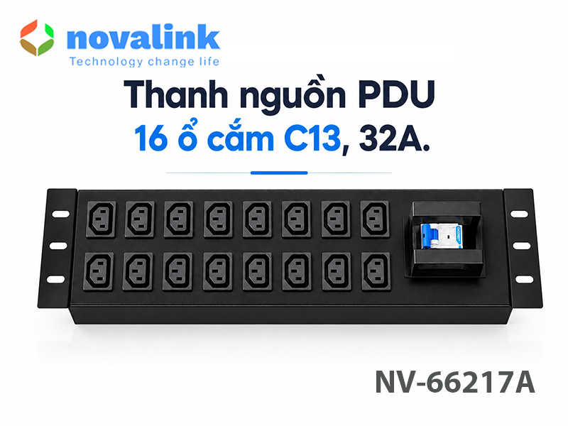 Thanh nguồn PDU 16 ổ cắm C13 Novalink NV-66217A