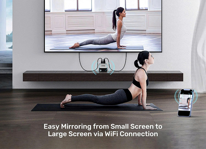 Thiết bị phản chiếu màn hình HDMI không dây Unitek V1162B01. Hỗ trợ 4K@60Hz