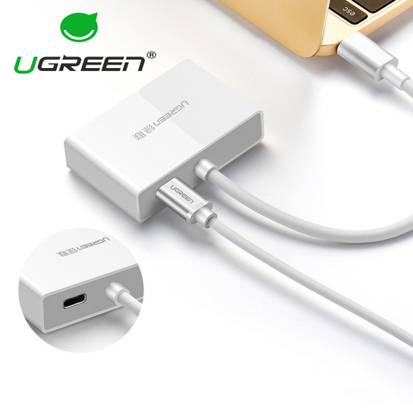 Cáp chuyển đổi USB-C to HDMI+VGA Ugreen 30843 chính hãng