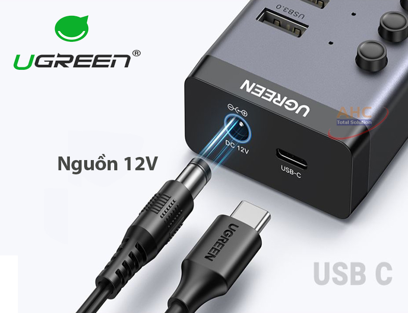 Hub chia 7 cổng USB 3.0 Ugreen 90307 - Tốc độ 5Gbps, hỗ trợ sạc nhanh