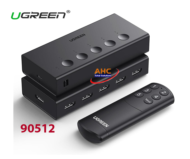 Bộ gộp HDMI 5 vào 1 ra chuẩn 2.0 hỗ trợ 4K@60Hz 3D Ugreen 90512