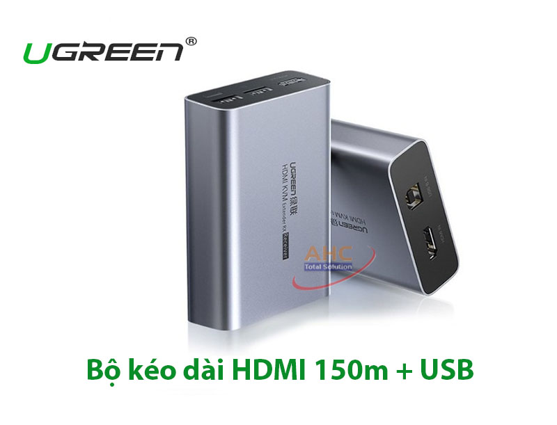 Ugreen HDMI KVM Extender 70438US - Bộ kéo dài HDMI 150m qua cáp mạng Cat5e/6 với điều khiển IR