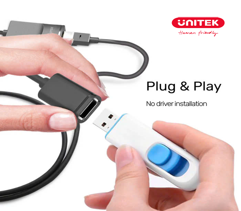 Bộ mở rộng USB 60m qua cáp mạng LAN Cat5/Cat6 Unitek Y-UE01001