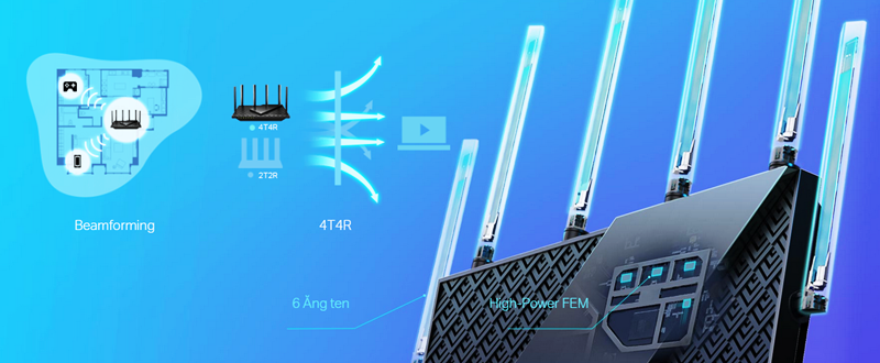 TP-Link Archer AX73 | Router Wi-Fi 6 băng tần kép AX5400 chính hãng