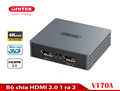 Bộ chia HDMI 1 ra 2 Unitek V170A - Chuẩn HDMI 2.0, Hỗ trợ 4K@60Hz