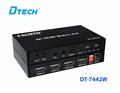 Bộ chia HDMI Matrix 2 vào 2 ra 4K 60Hz HDMI 2.0 hỗ trợ HDR - Dtech DT-7442W