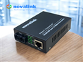 Bộ chuyển đổi quang điện 2 sợi 1Gb SC single mode 25km Novalink NV-43102D-SM-25
