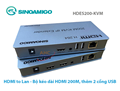 Bộ kéo dài HDMI 200M qua cáp mạng LAN, hỗ trợ USB và điều khiển từ xa Sinoamigo HDES200-KVM