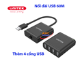 Bộ nối dài USB to LAN 60m 1 ra 4 Unitek Y-2516 Unitek Y-2516 - Thêm 4 cổng USB