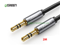 Cáp Audio 3.5mm dài 2M Ugreen 10735 chính hãng, đầu mạ vàng 24K