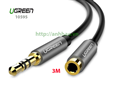 Cáp Audio 3.5mm nối dài 3m chính hãng Ugreen 10595