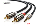 Cáp Audio 3.5mm ra 2 đầu RCA hoa sen dài 5M Ugreen 10591