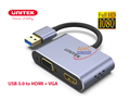 Cáp chuyển đổi USB 3.0 to HDMI và VGA Unitek V1304A - Giải pháp kết nối đa màn hình chất lượng cao