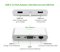 Cáp chuyển đổi USB-C sang VGA, Lan, USB 3.0 Ugreen 30439 chính hãng