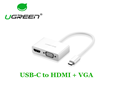 Cáp chuyển đổi USB-C to HDMI+VGA Ugreen 30843 chính hãng