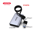 Cáp chuyển đổi USB type C + USB 3.0 sang HDMI Unitek V1427A01 chính hãng