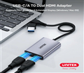 Cáp chuyển đổi USB type C + USB 3.0 sang HDMI Unitek V1427A01 chính hãng