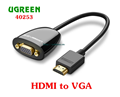 Cáp chuyển HDMI sang VGA 40253 Ugreen (đen)