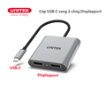 Cáp chuyển USB-C sang 2 cổng DisplayPort Unitek V1404A - Hiển thị 8K sắc nét