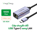 Cáp chuyển USB-C to Lan 10/100/100 Veggieg V-K308