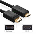 Cáp Displayport to HDMI 3M Ugreen 10203 chính hãng (thunderbolt 1 to HDMI)