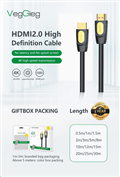 Cáp HDMI 2.0 dài 1.5M, hỗ trợ độ phân giải 4K,3D@60Hz V-H203 VEGGIEG chính hãng