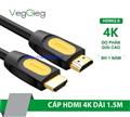 Cáp HDMI 2.0 dài 1.5M V-H107 VegGieg chính hãng