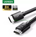 Cáp HDMI 2.1 dài 0,5M Ugreen 40493, độ phân giải 8K@60Hz 48Gbps hỗ trợ HDR eARC