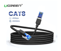 Cáp mạng cat8 đúc sẵn 2 đầu dài 5M Ugreen 80433 - Tôc độ 40Gbps, băng thông 2000Mhz, dây bọc dù