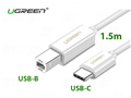 Cáp máy in USB type C dài 1.5m Ugreen 40417 - Kết nối Macbook, Laptop đời mới
