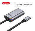 Cáp nối dài USB Type-C 5M Unitek U305A - tốc độ truyền dữ liệu 5Gbps