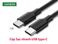 Cáp sạc nhanh USB type C 2 đầu dài 1M Ugreen 80371 chính hãng