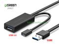 Cáp USB 3.0 nối dài 10m Ugreen 20827, hỗ trợ nguồn Micro USB