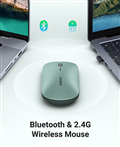 Chuột Bluetooth không dây UGREEN 25159 - Bluetooth 5.0 & 2.4G, Siêu mỏng, 4000 DPI, Click im lặng