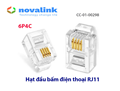 Đầu bấm điện thoại RJ11 Novalink CC-01-00298, chân tiếp xúc mạ vàng (túi 50 hạt)