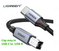 Dây cáp USB-C to USB-B dài 1m Ugreen 80805 - Kết nối máy in, scanner cho MacBook, laptop, iPad