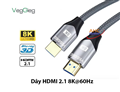 Dây HDMI VegGieg V-H404 hỗ trợ độ phân giải 8K@60Hz và 4K@120Hz.