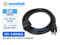 Dây nguồn 3 chân C19 3M Novaink NV54006A: Dùng cho UPS, PDU, Server | Lõi đồng 3G x 2.08mm