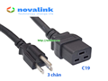 Dây nguồn 3 chân chuẩn C19 dài 3M Sinoamigo SN: 54006A công suất 15A