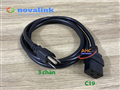 Dây nguồn 3 chân chuẩn C19 dài 3M Sinoamigo SN: 54006A công suất 15A