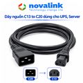 Dây nguồn C13 C20 dài 1m Novalink  NV-56007A  lõi đồng 3x2.08mm, 15A, tiêu chuẩn UL