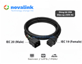 Dây nguồn C19 C20 3m Novalink NV-56304A: Lõi 12AWG, 20A, Tiêu chuẩn UL cao cấp.