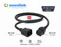 Dây nguồn C19 C20 Novalink NV-56303A dài 2m, dòng tải 20A dùng cho server, UPS, PDU