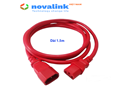 Dây nguồn UPS, server chuẩn C13 C14 dài 1.5M màu đỏ NV-52003R Novalink, lõi đồng 3 x 1.31mm