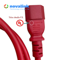 Dây nguồn UPS, server chuẩn C13 C14 dài 1.5M màu đỏ NV-52003R Novalink, lõi đồng 3 x 1.31mm