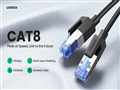 Dây nhảy cat8 15M Ugreen 30799 - Tốc độ 40Gbps, dây bọc dù chống nhiễu cao cấp