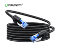 Dây nhảy cat8 15M Ugreen 30799 - Tốc độ 40Gbps, dây bọc dù chống nhiễu cao cấp